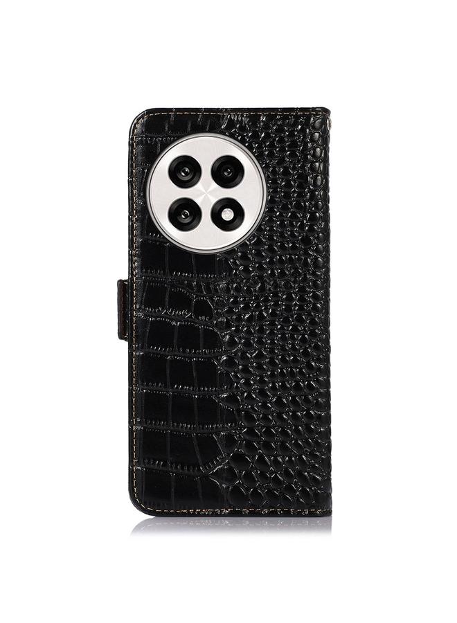 اس-توب جراب لهاتف OnePlus Ace 5 Pro / Ace 5 مصنوع من جلد البقر بطبقة علوية من جلد التمساح - Image 4