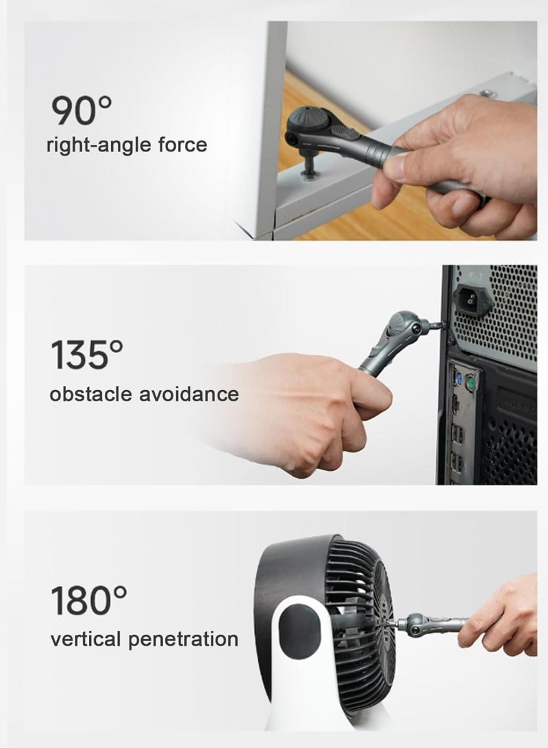 GGOOT Ratchet Tool Set,Multifunctional Ratchet Wrench Screwdriver Set | 40 Precision Bits Non Slip Handle Multifunctional Kit for Hardware Repair Home Automotive Car Use  - Image 5