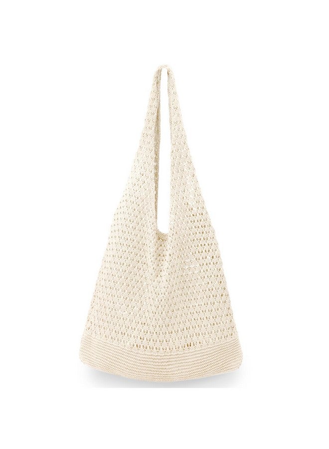 hatisan Crochet Bags for Women Summer Beach Tote Bag Aesthetic Tote Bag Hippie Bag Knit Bag (Beige) - Image 1