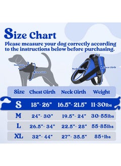 Rabbitgoo rabbitgoo Dog Harness Medium Sized, No Pull No Choke Pet Vest, Easy Wearing with One Buckle, Reflective, Adjustable Pet Harness with Molle for Walking, Training, Blue, M  - Image 2
