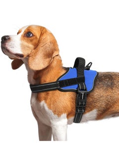 Rabbitgoo rabbitgoo Dog Harness Medium Sized, No Pull No Choke Pet Vest, Easy Wearing with One Buckle, Reflective, Adjustable Pet Harness with Molle for Walking, Training, Blue, M  - Image 1