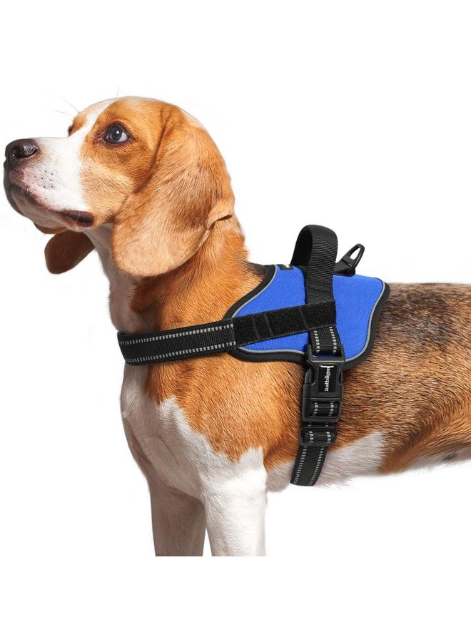 رابيتجو تسخير الكلاب من rabbitgoo متوسط الحجم، سترة للحيوانات الأليفة لا تسحب ولا تخنق، سهلة الارتداء بإبزيم واحد، عاكس، تسخير للحيوانات الأليفة قابل للتعديل مع مول للمشي والتدريب، أزرق، متوسط - Image 1
