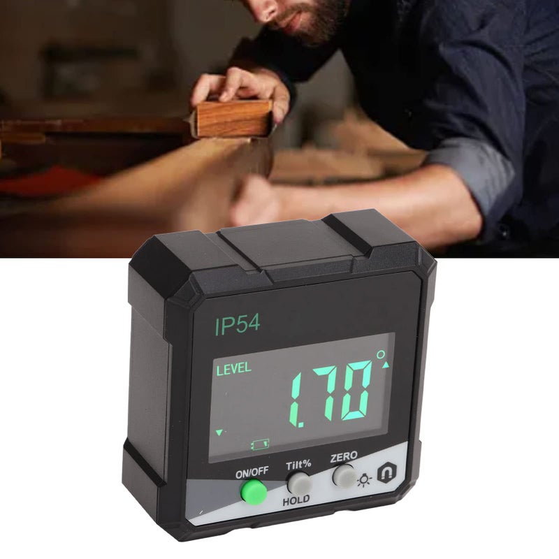 مقياس الميل الرقمي مع شاشة LCD وعنصر قياس زاوية 360 درجة مصنوع من مادة ABS المحمولة - Image 4