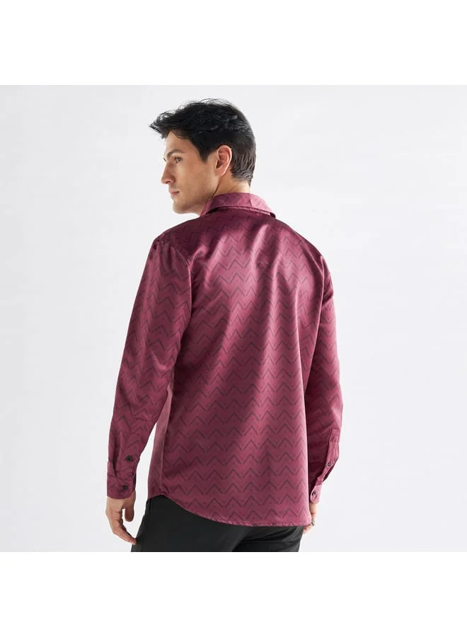 Splash FAV Printed Satin Evening Shirt