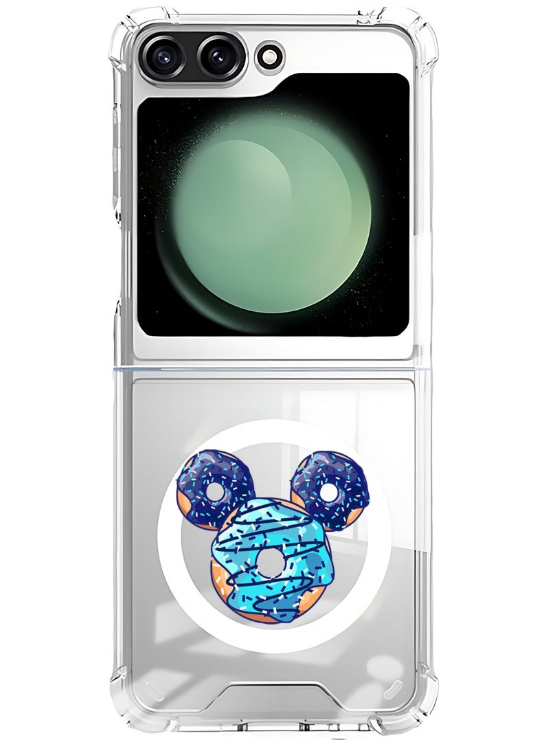 Theodor Magnetic Case for Samsung Galaxy Z Flip 6 Compatible with MagSafe Wireless Charging, Shockproof Phone Bumper Cover Donut Mickey - Image 1