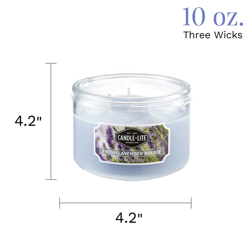 Candle-lite Scented Candles, Fresh Lavender Breeze Fragrance, One 10 oz. Three Wick Aromatherapy Candle with 20-40 Hours of Burn Time, Light Purple Color - Image 5