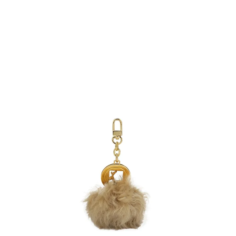 Da Milano Fur Leather Bag Hanging - Beige