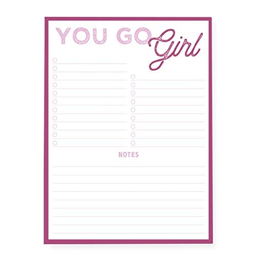 Graphique Large Notepad, Future is Female – 6" x 8", Cute Notepad with 150 Tear-Off Sheets, Features the Quote “You Go Girl” on Every Page – Perfect for Note Taking, List Making, and More - Image 1