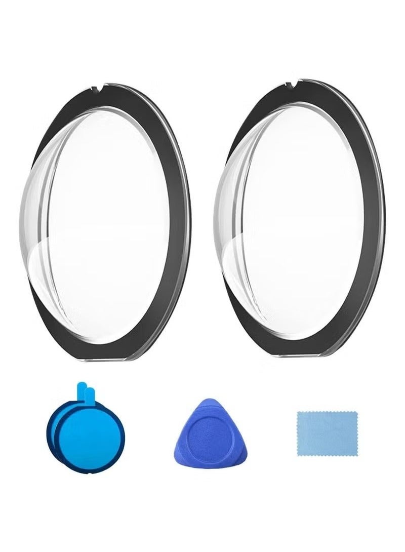 كوكونات Coconut 2pcs Lens Cover For INSTA360 Camera Lens Protector Kit Sticky Lens Guards Protection For Camera Waterproof Transparent Lens Protector For 360x3 Camera Protection Accessories FOR360x3