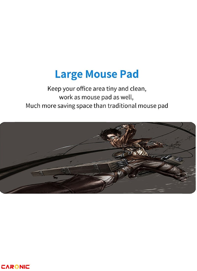 CARONIC - Large Gaming Mouse Pad with Superior Micro Weave Cloth Extended Desk Mousepad with Stitched Edges Non-Slip Base Water Resist Keyboard Pad For Gamer And Office Home  AOT 87 - Image 1