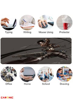 CARONIC Large Gaming Mouse Pad with Superior Micro Weave Cloth Extended Desk Mousepad with Stitched Edges Non-Slip Base Water Resist Keyboard Pad For Gamer And Office Home  AOT 87  - Image 2