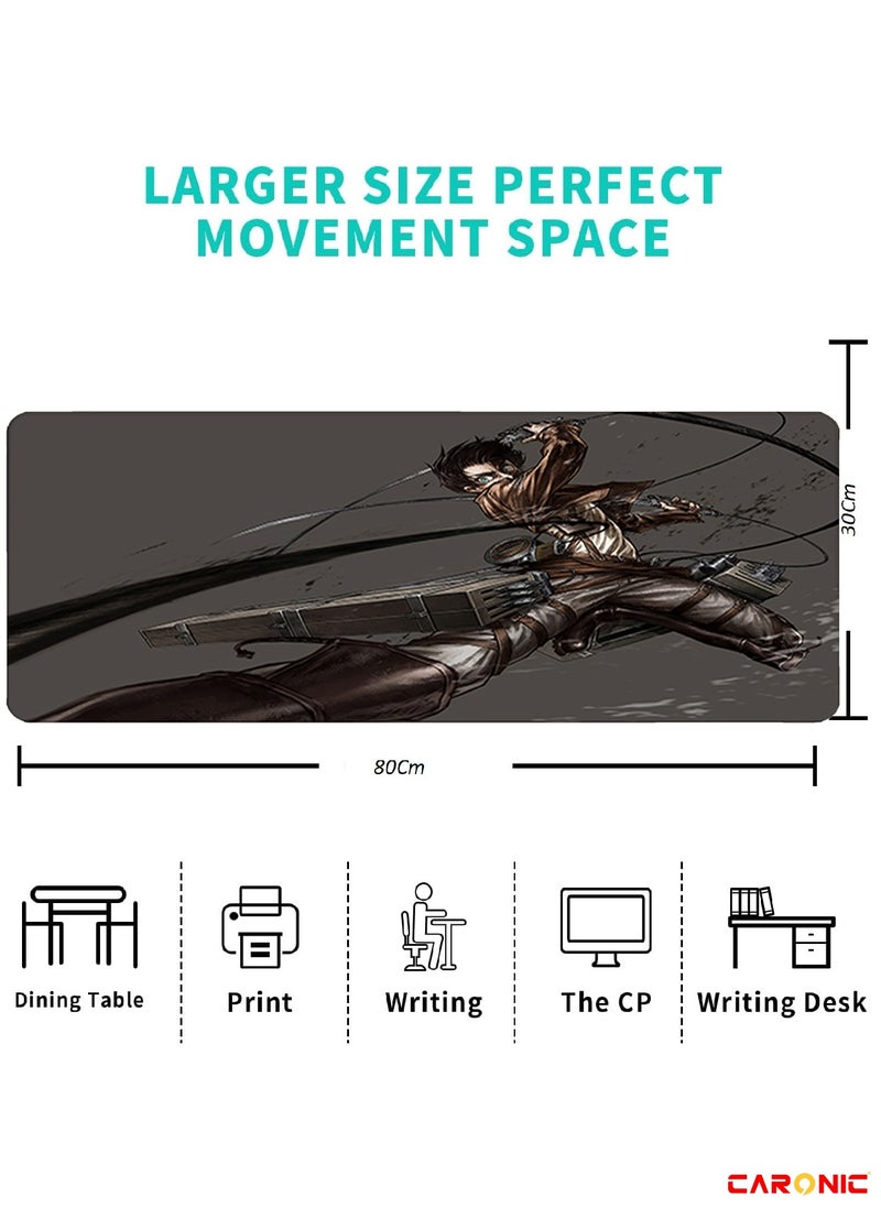 CARONIC - Large Gaming Mouse Pad with Superior Micro Weave Cloth Extended Desk Mousepad with Stitched Edges Non-Slip Base Water Resist Keyboard Pad For Gamer And Office Home  AOT 87 - Image 1