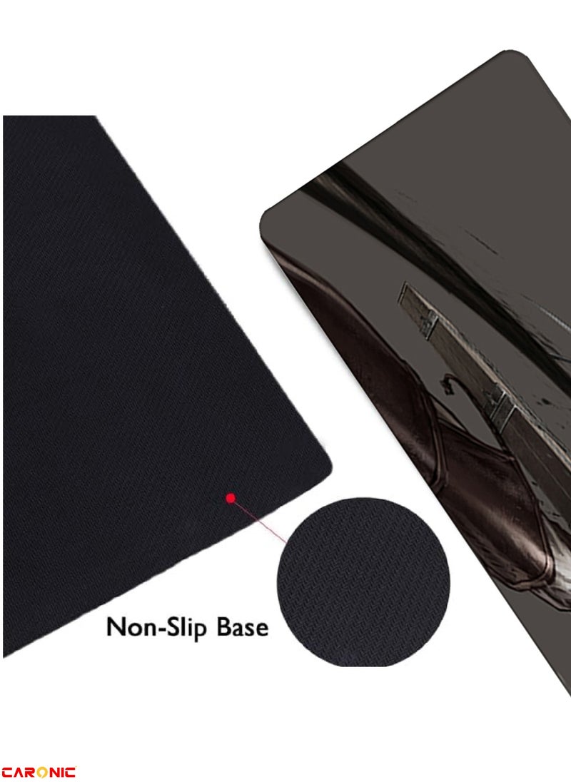 CARONIC - Large Gaming Mouse Pad with Superior Micro Weave Cloth Extended Desk Mousepad with Stitched Edges Non-Slip Base Water Resist Keyboard Pad For Gamer And Office Home  AOT 87 - Image 1