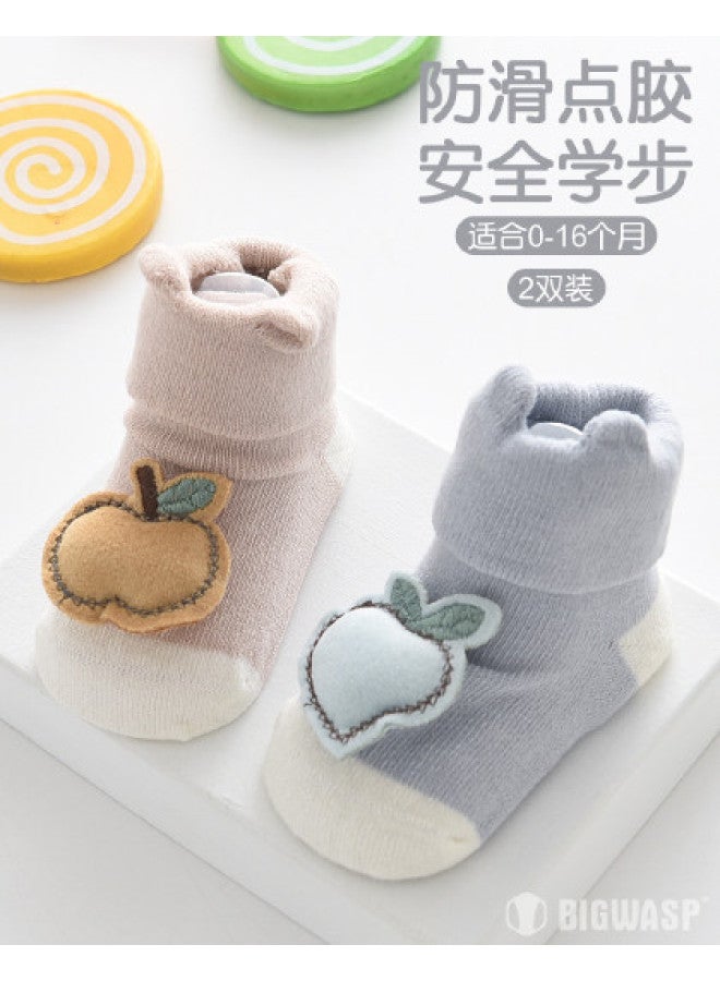 Bumblebee 2-pack Baby Walking Socks Non-slip Infant Floor Socks For Home Use - Image 1