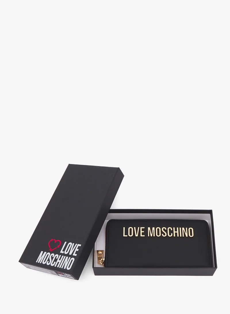Love Moschino Logo zip through long wallets