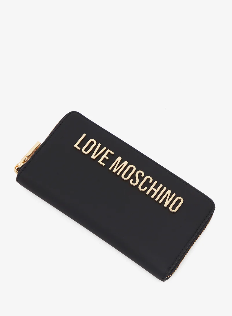 Love Moschino Logo zip through long wallets
