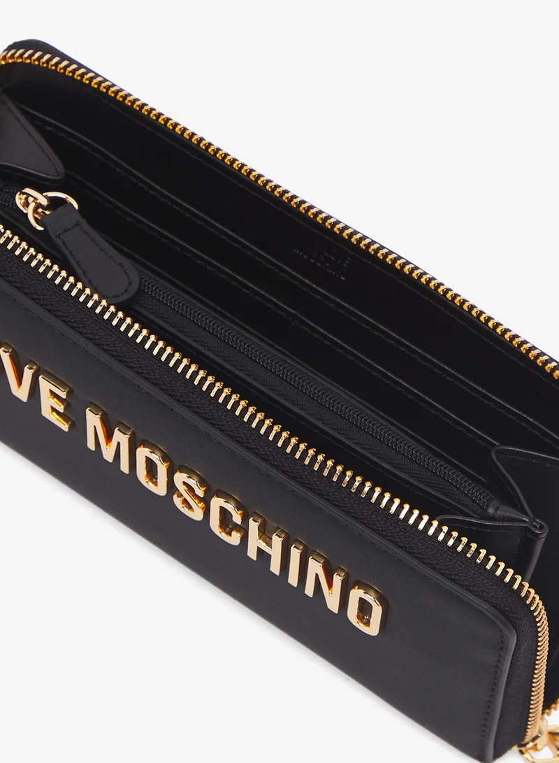 Love Moschino Logo zip through long wallets