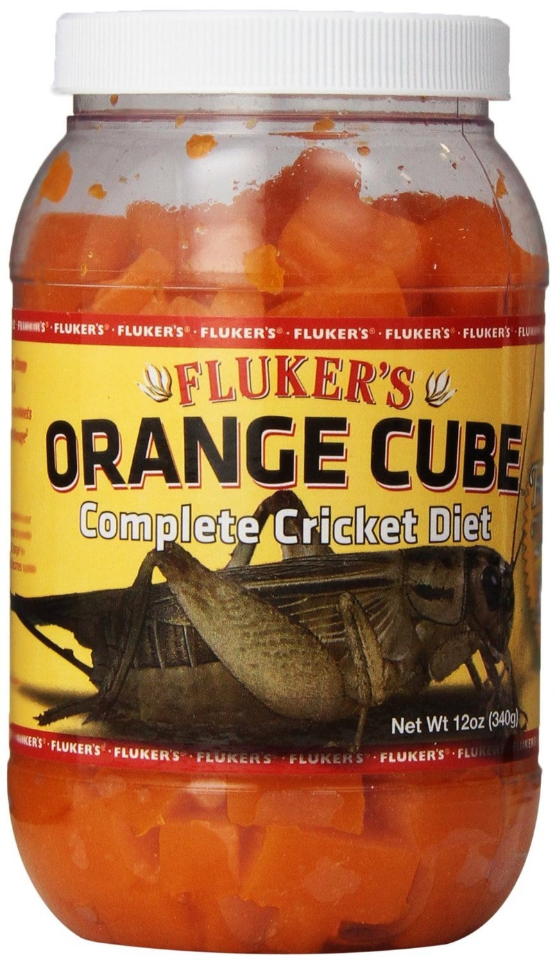 Fluker's Orange Cube Complete Cricket Diet, Gut Load Food for Feeder Insects and Live Crickets, Provides Vitamins, Minerals, and Hydration, 12 oz - Image 1