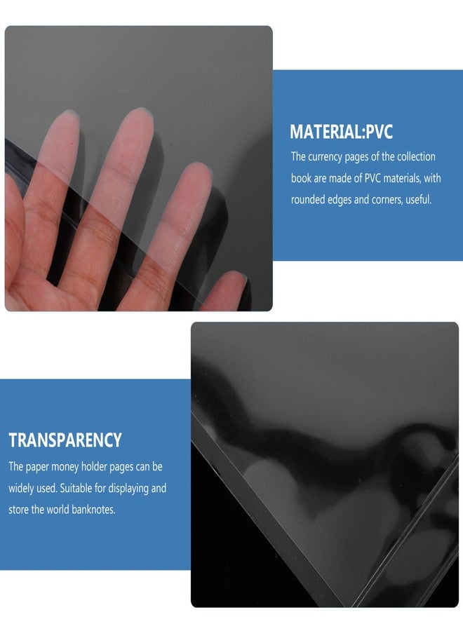 SHINEOFI 10 Sheets Binder Currency Sleeves for Collectors 2-Pocket Clear Plastic Currency Pages for Three Ring Refill Binder Pages for Bills Banknotes Album - Image 5