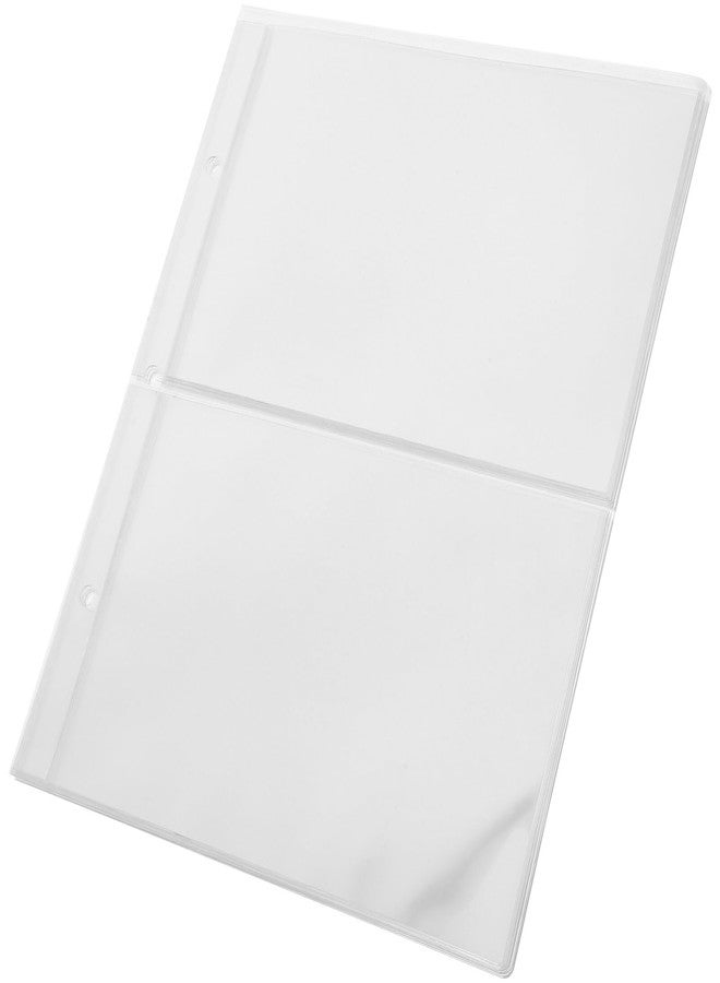 SHINEOFI 10 Sheets Binder Currency Sleeves for Collectors 2-Pocket Clear Plastic Currency Pages for Three Ring Refill Binder Pages for Bills Banknotes Album - Image 1