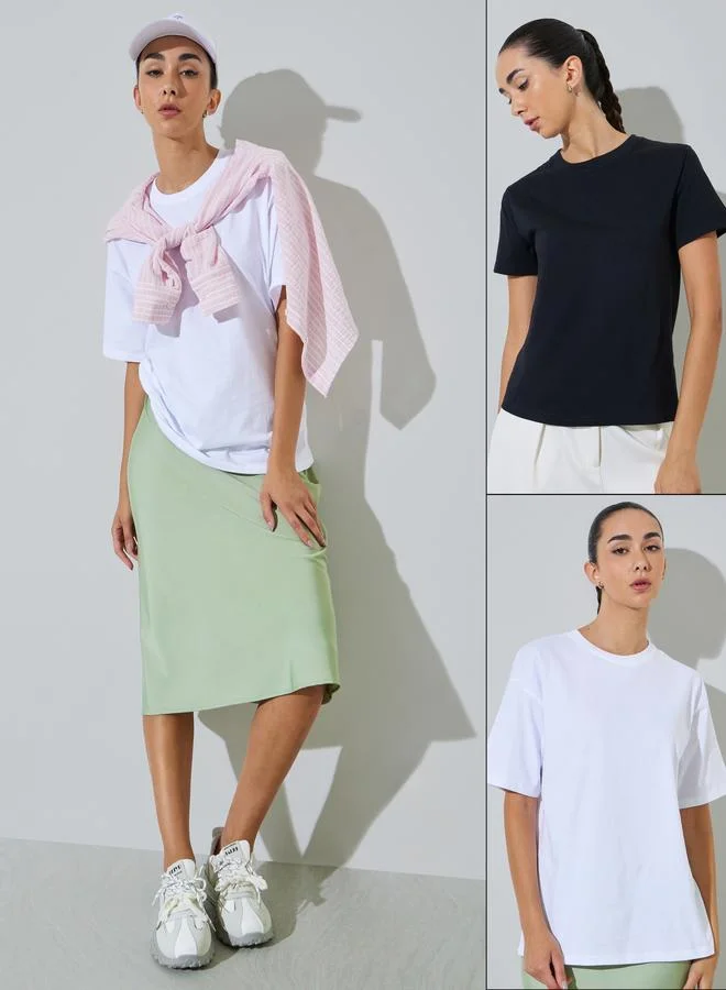 ستايلي Pack Of 2 - Basic Round Neck T-Shirt