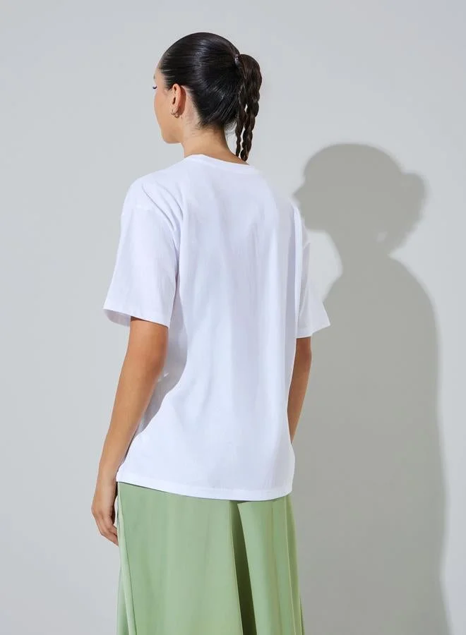 Styli Multi Pack of 2 - Basic Round Neck T-Shirt for Women | Best Price UAE