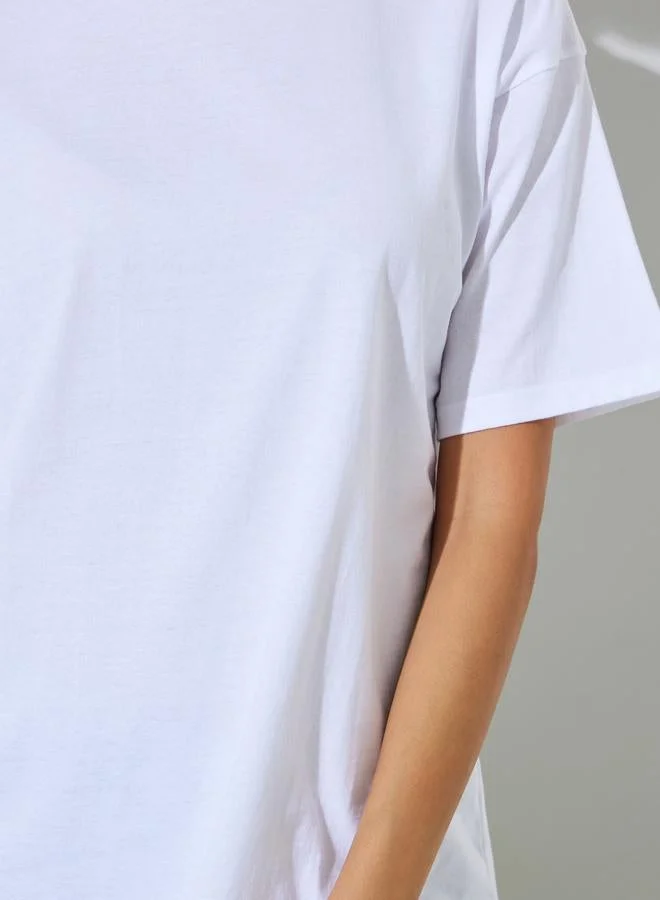 Styli Multi Pack of 2 - Basic Round Neck T-Shirt for Women | Best Price UAE