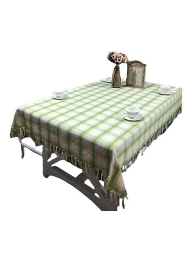 Handsomegift Cotton Table Cloth Green/White 135x135cm - Image 2