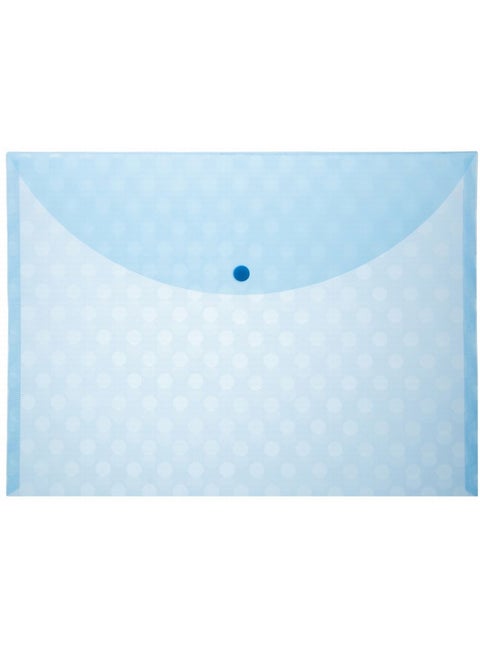 1-Piece Clear Document Bag With Button Closure Blue