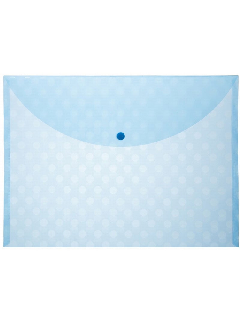 1-Piece Clear Document Bag With Button Closure Blue