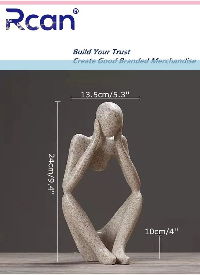 Rcan Thinker Statues and Sculptures Abstract Style Sculptures Sandstone Resin Thinker Statue Ornaments Housewarming Gifts and Decorations Living Room Dining Desk Decorations  - Image 5