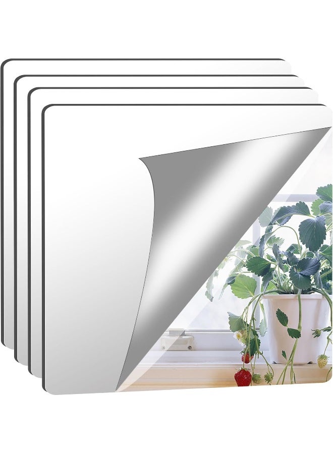 TPGP Pack of 8 Self-Adhesive Tile Mirrors, 30 x 40 cm, Self-Adhesive Flexible Mirrors, Not Glass, DIY Acrylic Wall Decoration, Decorative Mirror, Frameless Wall Mirror  - Image 1