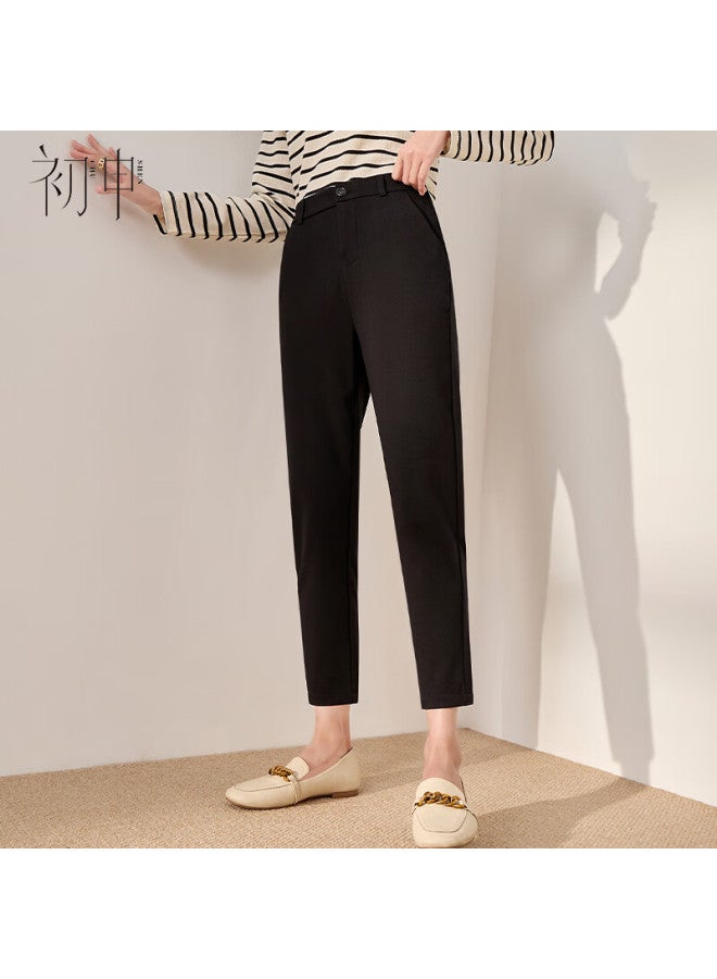 First Application Chushen Spring And Autumn Women's High-waisted Straight-leg Stretch Pants, Slim-fit Nine-tenths Length Professional Tapered Casual Trousers S13jk2803 - Image 3