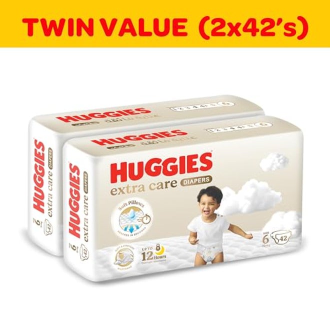 Huggies Extra Care tape diapers size 6 (15+ kg), pack of 2 × 42 diapers - Image 2