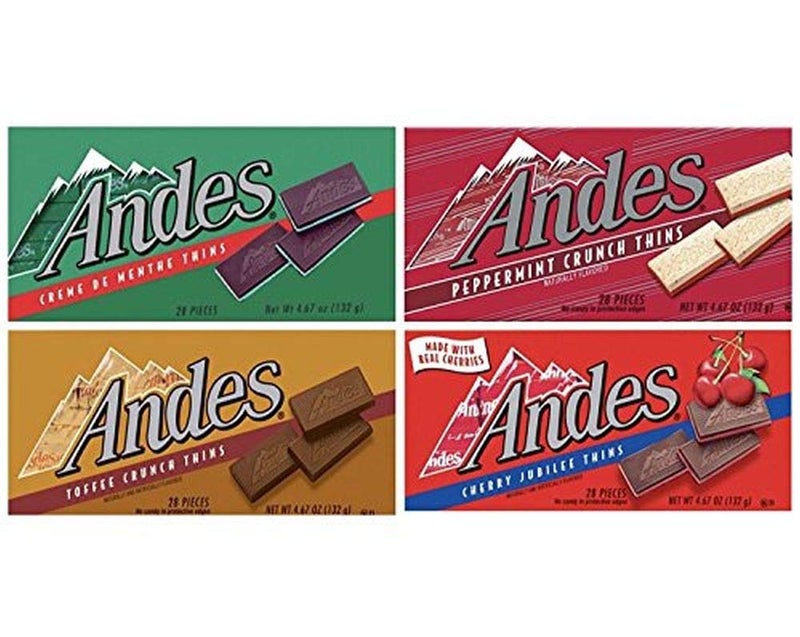 Andes Thins 4 Pack  Creme De Menthe Cherry Jubilee Toffee Crunch and Peppermint Crunch - Image 3