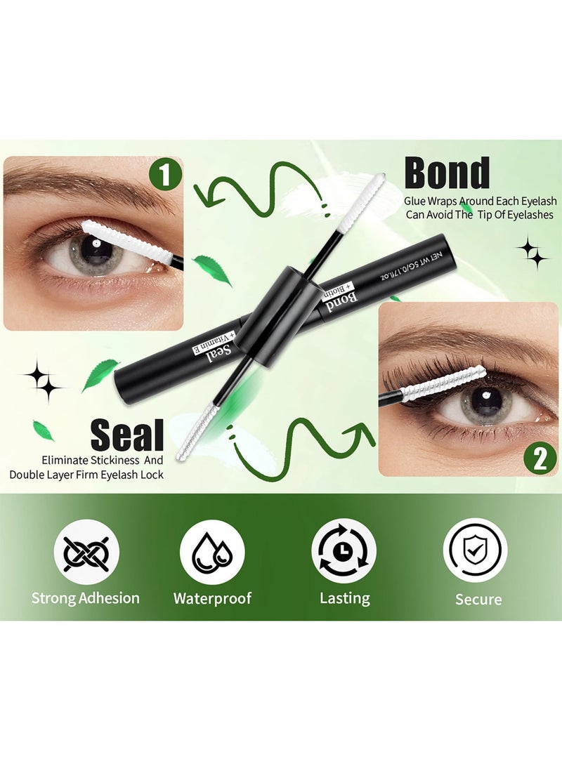 saykfoe DIY Eyelash Extension Kit 551 Clusters, 6 Styles 10-16mm Mixed Individual Lashes Cluster, Natural Curl Personal Eyelash Set, Segmented Thick False Eyelashes Kit with Lash Bond, Seal & Tweezers - Image 4