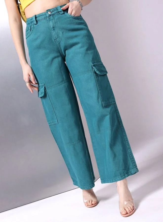 Women Boxy Fit Printed High Rise Jeans