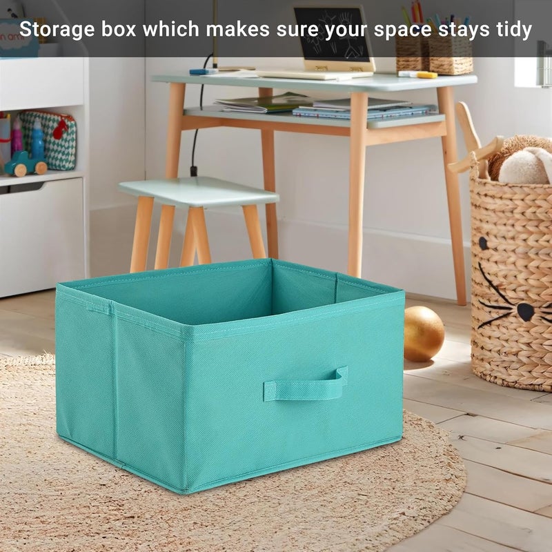 Kuber Industries Pack of 4 Foldable Wardrobe Organizer For Clothes 26 Litre Drawer Storage Box And Organiser For Books Toys Durable Rectangle Closet Organizer Plain Reliance Green - Image 5