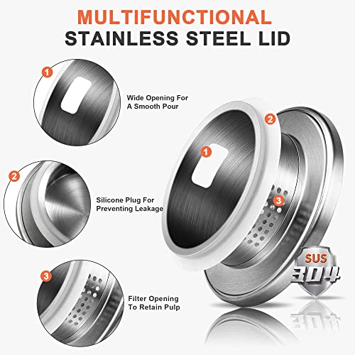 SUSTEAS 1.5 Liter 51oz Glass Pitcher with Lid, Easy Clean Heat Resistant Glass Water Carafe with Handle for Hot/Cold Beverages - Water, Cold Brew, Iced Tea & Juice, With 1 Long-Handled Brush Included - Image 5