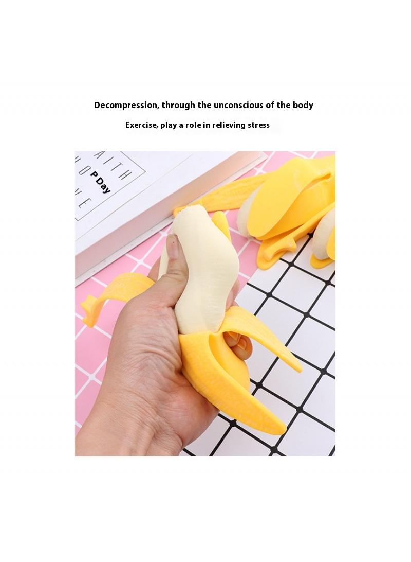 general 3-Piece Creative Stress Relief Toys Stretchable Fruit Banana Simulated Fruit Toy Tricky Toy Kids Activity Game Early Development Toy For Parent-Child Kid Play Fun - Image 4