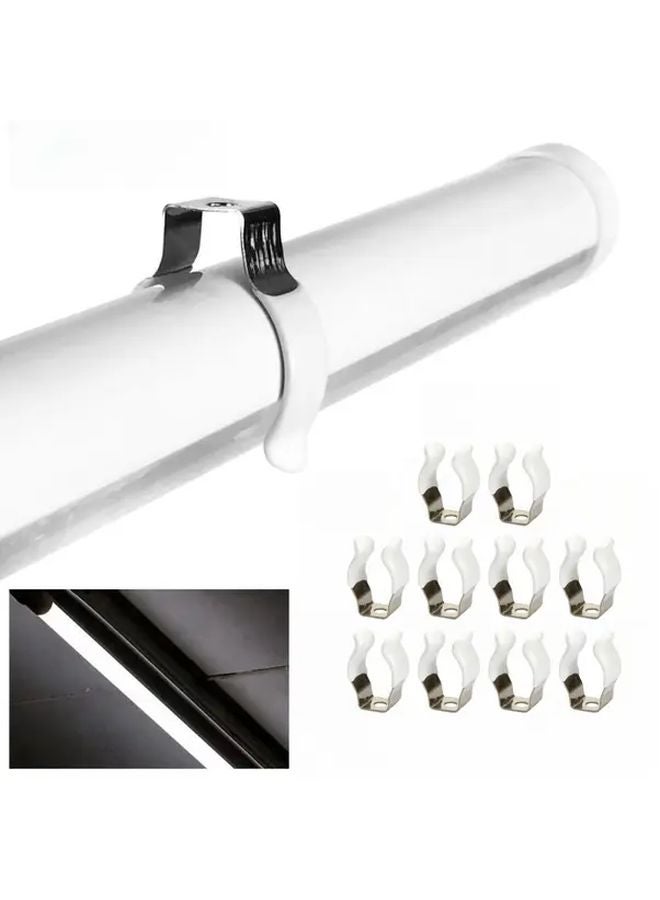 10 حزمة T8 مشابك U الفولاذ المقاوم للصدأ مطلية بالبلاستيك مجموعة تركيب لمبة LED أنبوب الفلورسنت - Image 2