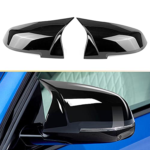Qitian ABS Mirror Cover - Rearview Side Mirror Replacement, Fit for BMW 1, 2, 3 & 4 Series, X1, M2 - Gloss Black, 2pcs/Set - Image 1