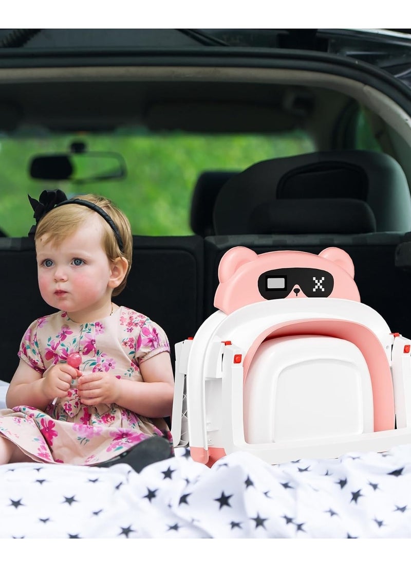 Foldable Baby Bathtub with Temperature Sensing,Collapsible Bath Tub,Portable Safe Shower Basin with Cushion Pad Water Plug Non-Slip Support Leg for Newborn,Toddler,Infant - Image 5