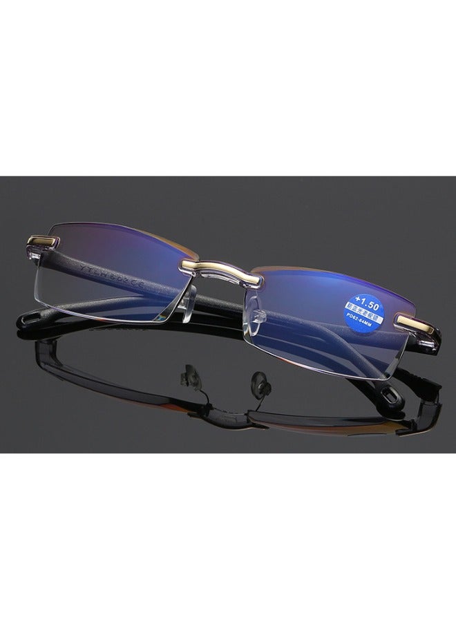 Booma Opticals JAMIE +2.50 Reading Glasses for Men and Women +2.50 Magnification - Presbyopia Eyeglasses, Lightweight Frame, Anti-Blue Light Lenses, and Stylish Rimless Design for Eye Strain Computer Relief and Clear Vision - Image 5