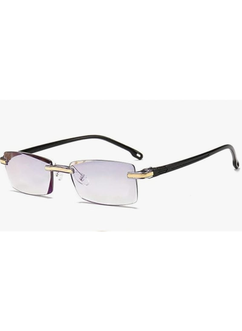 بوما للبصريات +2.50 نظاراه قراءة رجالي ونسائي ، نظارات قراءه طبيه مكبرة لتصحيح ضعف النظر  مع تقدم العمر - نظارات بدون إطار، عدسات مضادة للتعب والضوء الأزرق، تصميم خفيف الوزن مناسب للجنسين من الرجال والنساء ،حمايه شاشة كمبيوتر وحجب الضوء الأزرق ورؤية واضحة للقراءة - Image 3