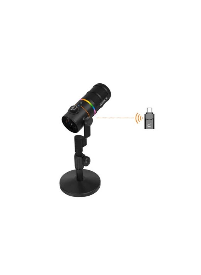 كوميكا ميكروفون لاسلكي ديناميكي قلبي الشكل من نوع Comica EJoy D10 PRO (D) RGB RGB - أسود - Image 1