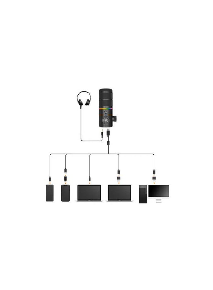 كوميكا ميكروفون لاسلكي ديناميكي قلبي الشكل من نوع Comica EJoy D10 PRO (D) RGB RGB - أسود - Image 4