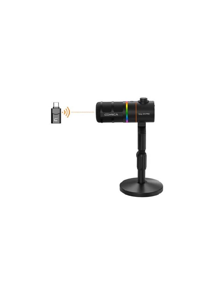 كوميكا ميكروفون لاسلكي ديناميكي قلبي الشكل من نوع Comica EJoy D10 PRO (D) RGB RGB - أسود - Image 2