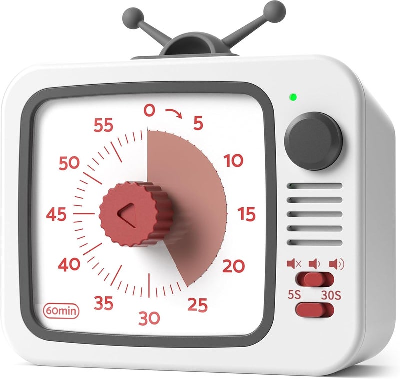 LIORQUE Visual Timer 60 Minute Countdown Timer for Children and Adults Quiet Timer with Silicone Housing Pause Function Rechargeable Battery for Kitchen School Office (Grey) - Image 1