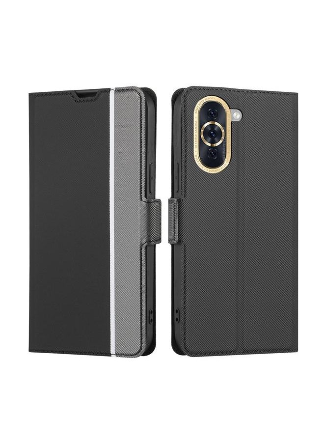 Green Tiger - Case For Huawei nova 10 Twill Texture Side Button Leather Phone Case - Image 1